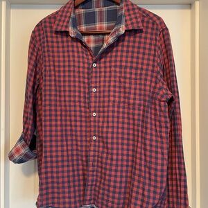 Goodfellow & Co Red and Blue Casual Button Down Shirt (Reversible)